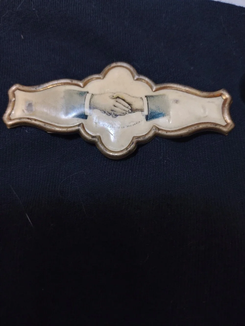 Antique Whitehead And Hoag- Fraternal Handshake Pin